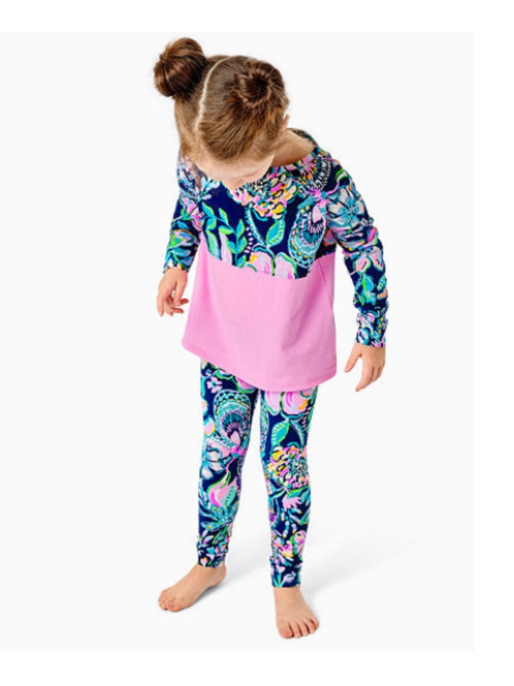Lilly Pulitzer Girls Maia Leggings in High Tide Navy Shes Got Sol